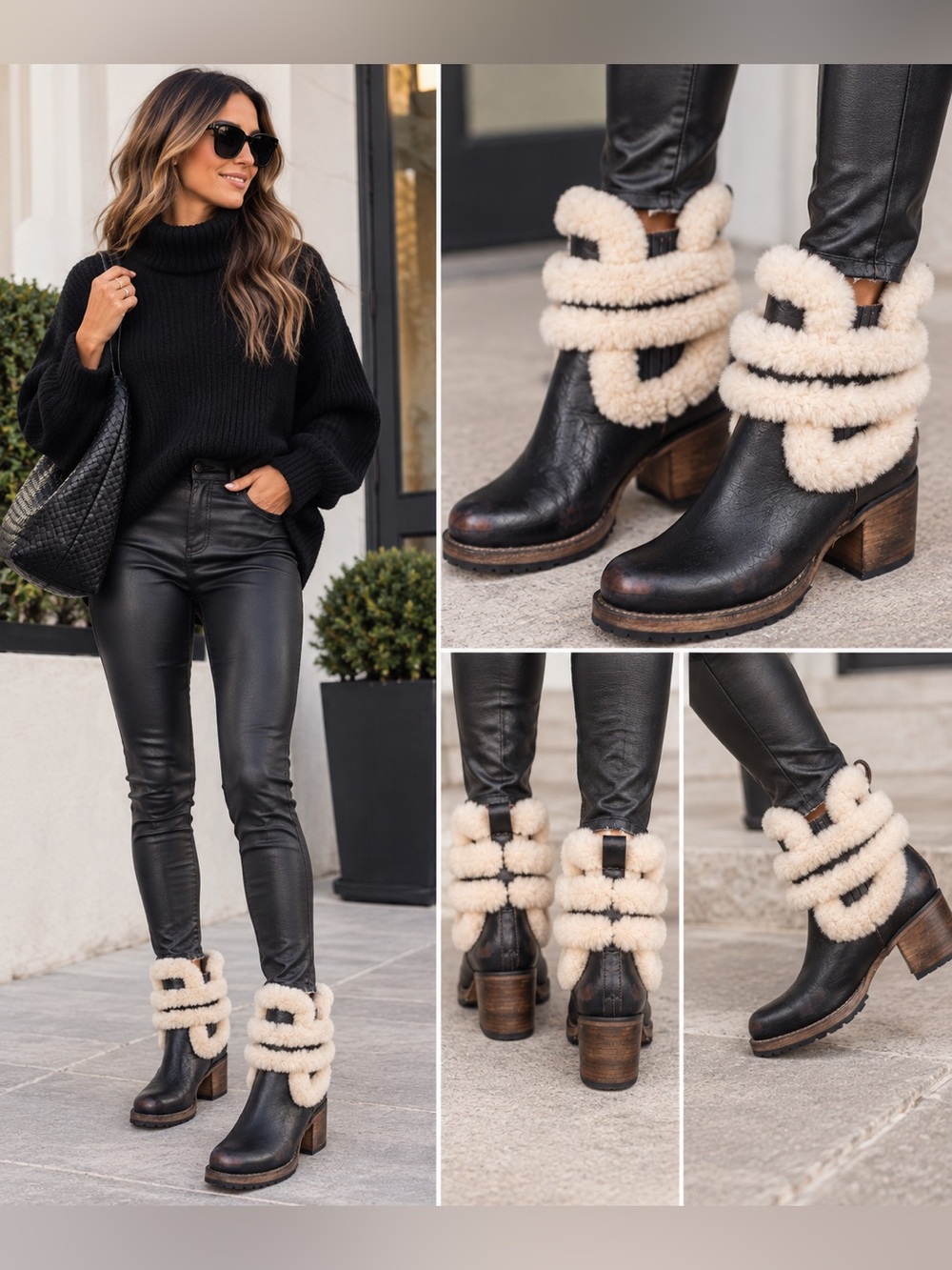 Freebird Neverland Black Distressed
Sherpa Boots Women's Size 6